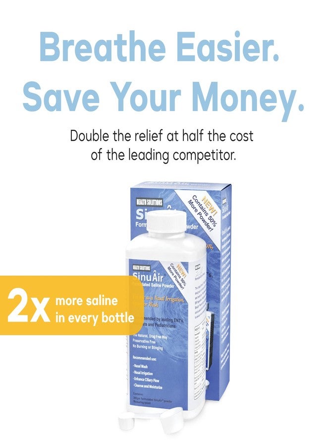 SINU PULSE ELITE SinuPulse Elite SinuAir Sinus Rinse Salt Solution - Saline Powder for SinuPulse System, Neti Pot Flush, Nasal Wash Squeeze Bottle, & Nose Irrigation for Sinuses, 300g - Image 4